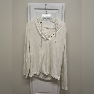 White Prana Hoodie Sweatshirt -  L